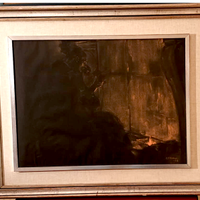 Opera a pastello con cornice