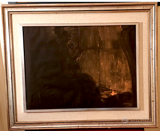 Opera a pastello con cornice