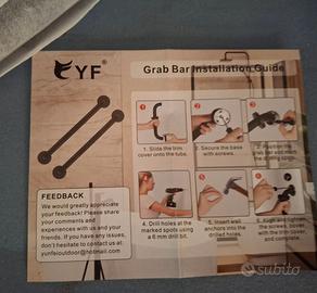 Set 2 barre di sicurezza bagno – nuove, 60 cm