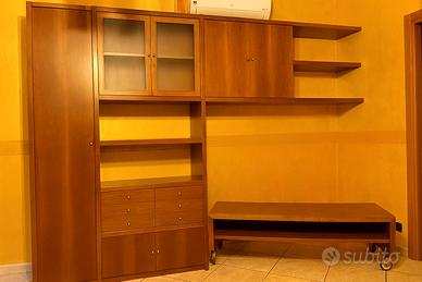 Mobile Parete Soggiorno in vero Legno di Ciliegio