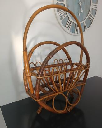 Portariviste In Giunco Bamboo Bambù Originale Anni
