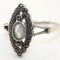 Antico anello Art Deco argento marcasite pietra