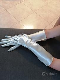 guanti in raso da gran sera vintage.