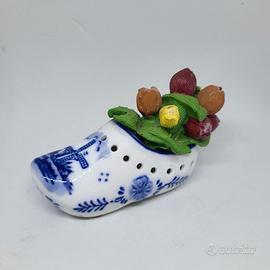 Miniatura Zoccolo Olandese Porcellana con Tulipani