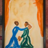 Virgilio Guidi "Incontro" Acquarello - anno 1976