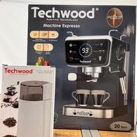 Macchina Caffè Espresso Techwood 20 Bar + Macinino