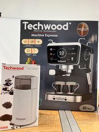 Macchina Caffè Espresso Techwood 20 Bar + Macinino