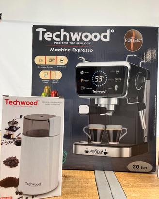 Macchina Caffè Espresso Techwood 20 Bar + Macinino