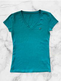 Maglietta Celeste Donna Tommy Hilfiger
