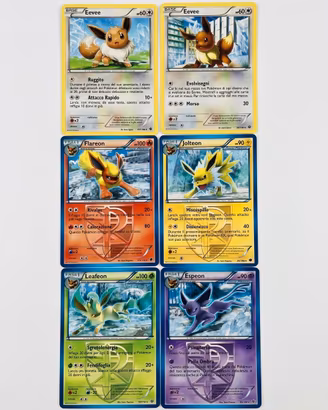 Lotto Carte Pokémon Eevee ed Eevoluzioni Plasma