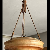 Lampadario  art decò in alabastro