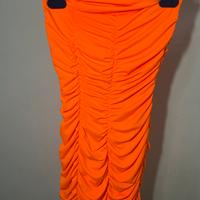 Mini dress arancione arricciato