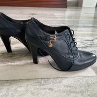 Scarpe parigine blu con tacco Samsonite