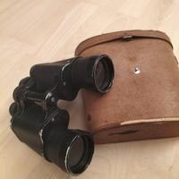 Binocolo Tosco d'epoca 7X50 con custodia in cuoio