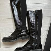 Stivali alti pollini neri lucidi