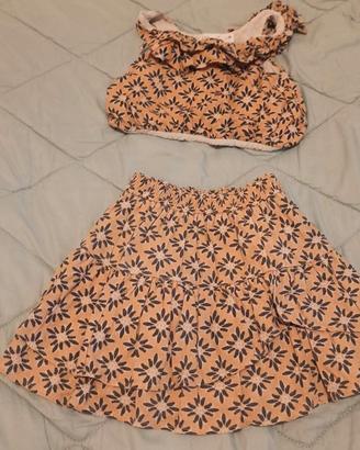 set completino top + gonna bimba 7 anni