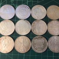 LOTTO 12 MONETE ARGENTO '625 5 MARCHI GRAMMI 134,4