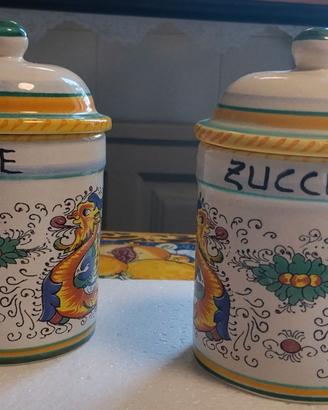 Set di Barattoli in ceramica dipinti a mano Deruta