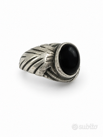 Anello vintage Art Deco con pietra in onice