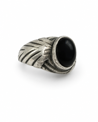 Anello vintage Art Deco con pietra in onice