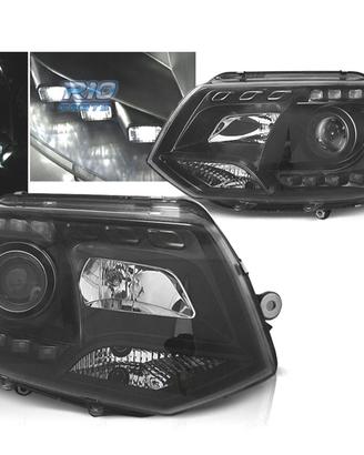 FARI PER VOLKSWAGEN VW T5 10-15 TRU DRL NERI