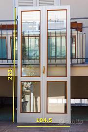 Porta Finestra legno 2 ante anni 70 con doppio vet