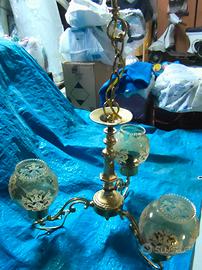 ANTICO LAMPADARIO ORO LUCIDO