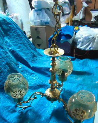 ANTICO LAMPADARIO ORO LUCIDO