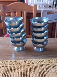 Set 10 coppette gelato/macedonia vintage - inox