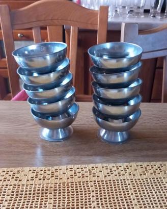 Set 10 coppette gelato/macedonia vintage - inox