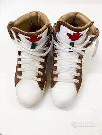 Sneakers a stivaletto Dsquared in pelle e camoscio