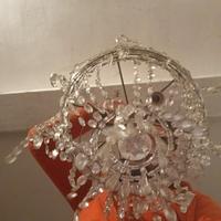 Lampadario antico gocce di cristallo vintage epoca