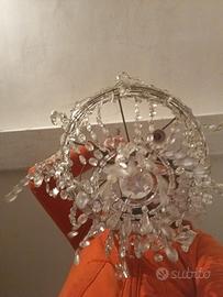 Lampadario antico gocce di cristallo vintage epoca