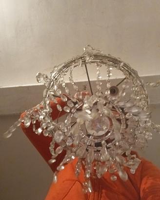 Lampadario antico gocce di cristallo vintage epoca