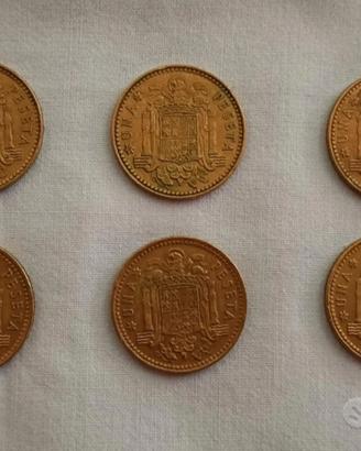 6 monete da 1 peseta