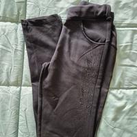 Pantaloni a Sigaret Neri Eleganti con Strass Tag L