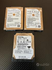 HDD 500GB 2.5” lotto 3 pezzi