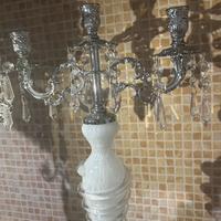 Orologio e candeliere in murano e cristallo