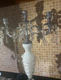 Orologio e candeliere in murano e cristallo