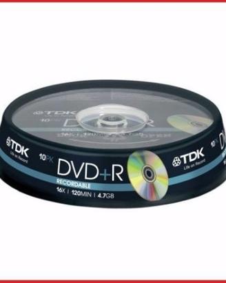 Confezione tdk dvd+r recordable media 16x speed