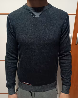 Maglione BACI & ABBRACCI S - Grigio con Toppe