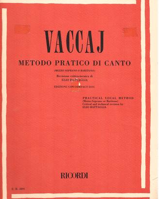 Nicola Vaccaj: metodo pratico di canto con CD