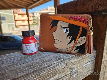 portafoglio donna tema one piece dipinto a mano