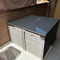 Set da esterno tavolo e 8 sedute