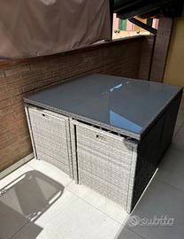 Set da esterno tavolo e 8 sedute