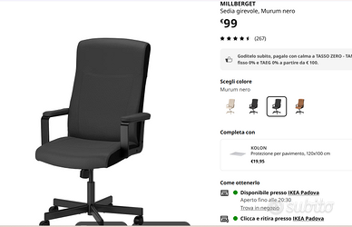 Poltrona da ufficio ikea MILLBERGET