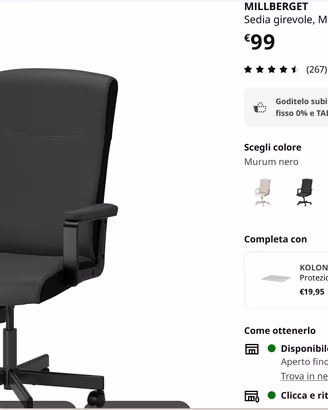 Poltrona da ufficio ikea MILLBERGET