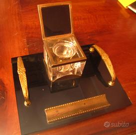 ANTICO CALAMAIO VETRO NERO ART DECO degli anni 20
