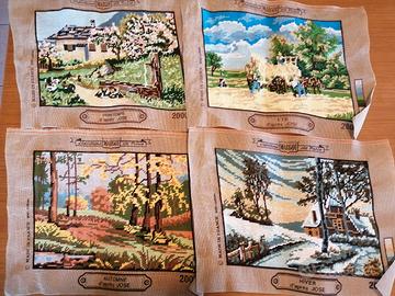 Quadri ricamato a mezzo punto