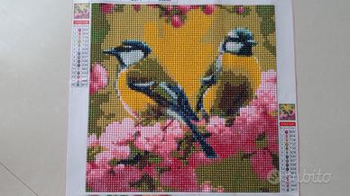 Diamond painting 25x25 uccellini su un ramo